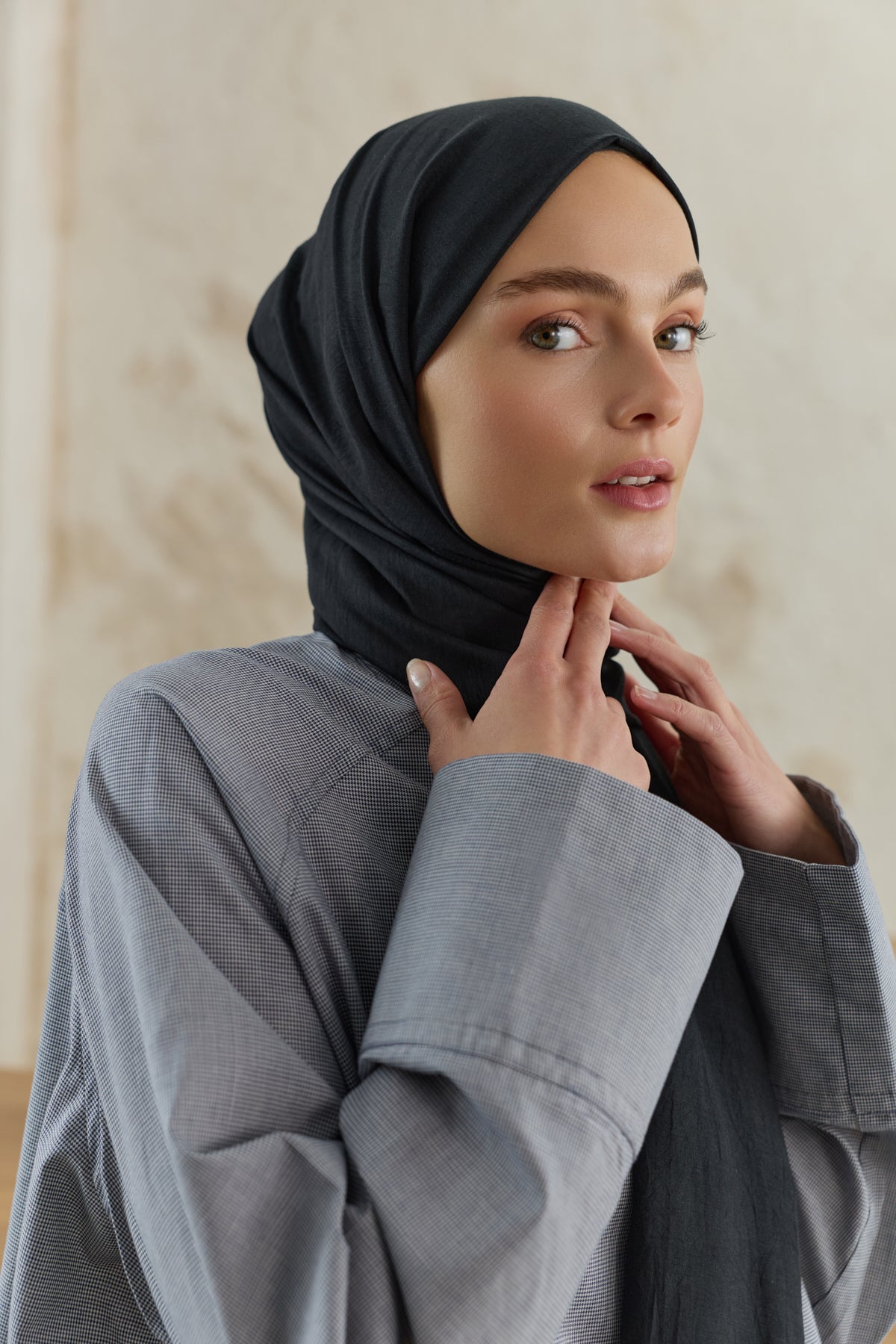 Organik Crash Şal Siyah