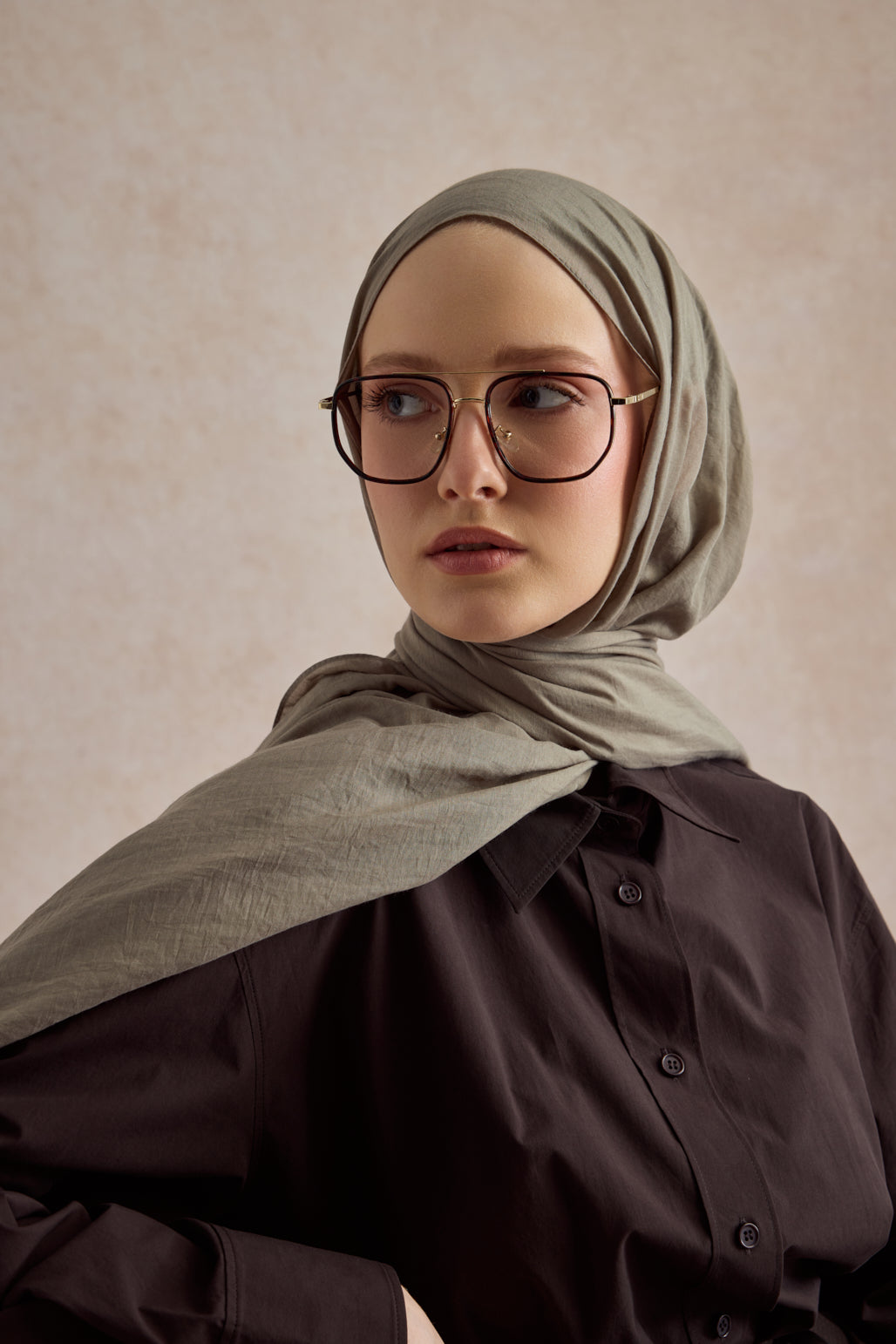 Organik Crash Şal Soft Kahve