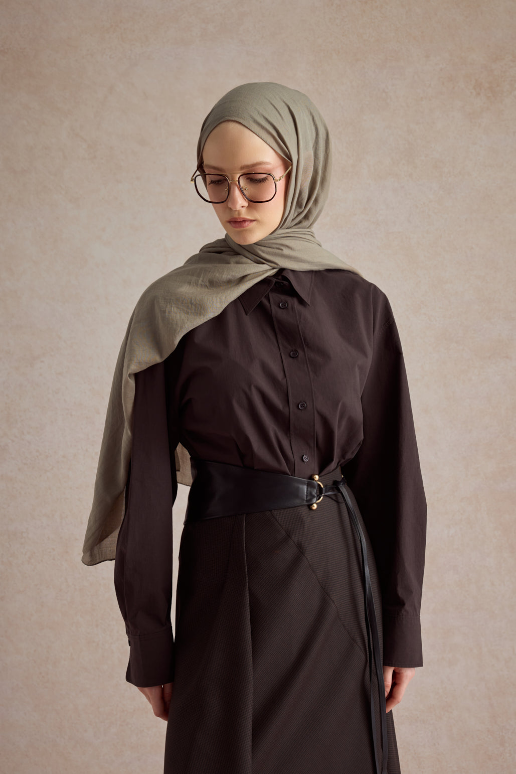 Organik Crash Şal Soft Kahve