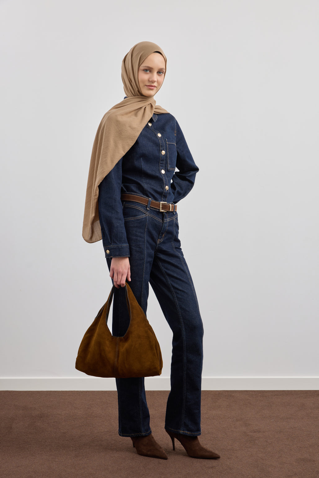 Organik Crash Şal Sütlü Kahve