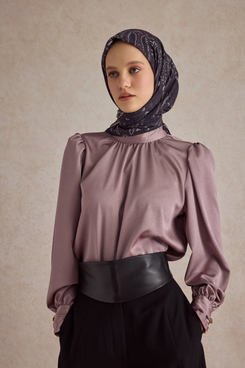 Pamuk Eşarp Bloom Mürdüm