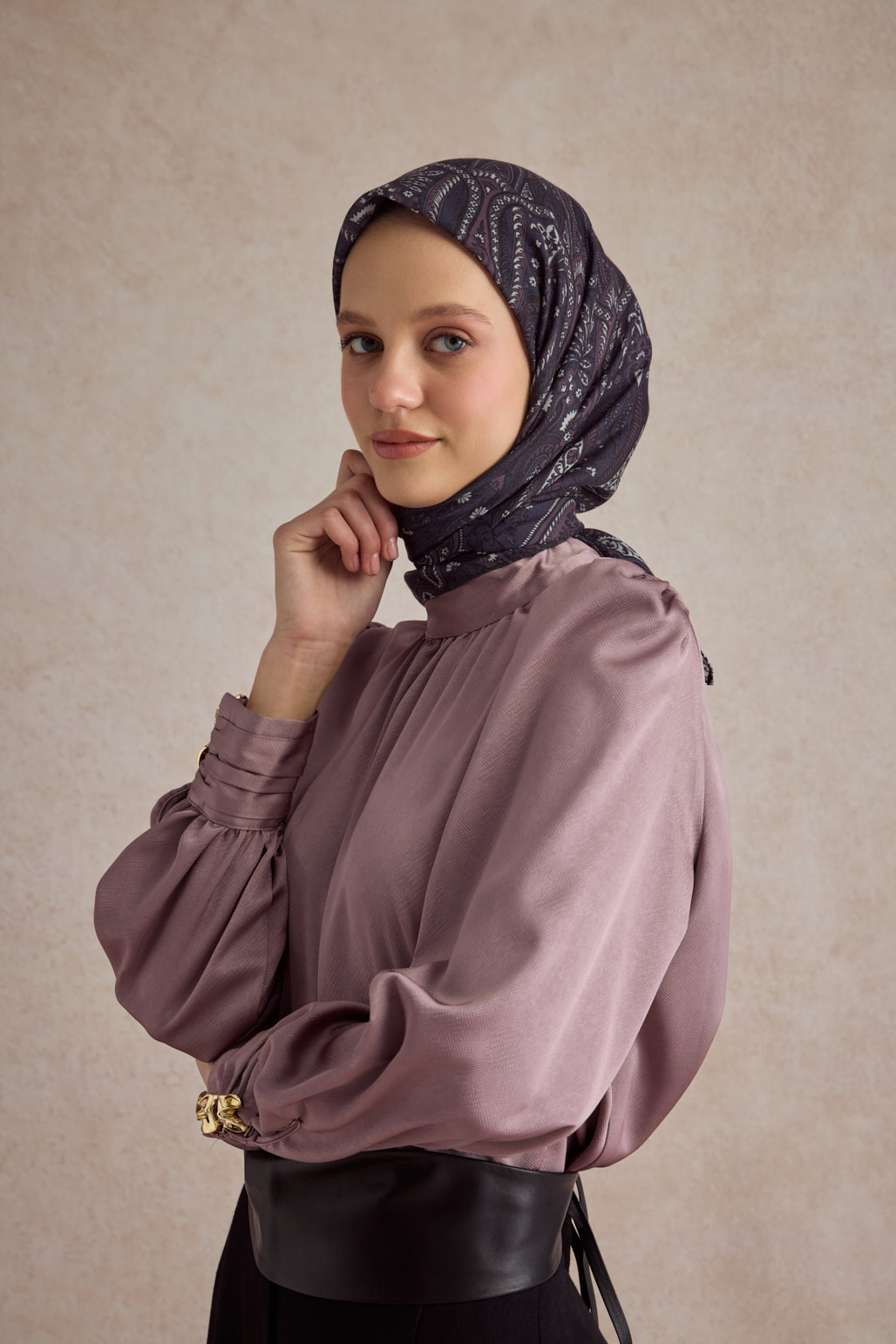 Pamuk Eşarp Bloom Mürdüm