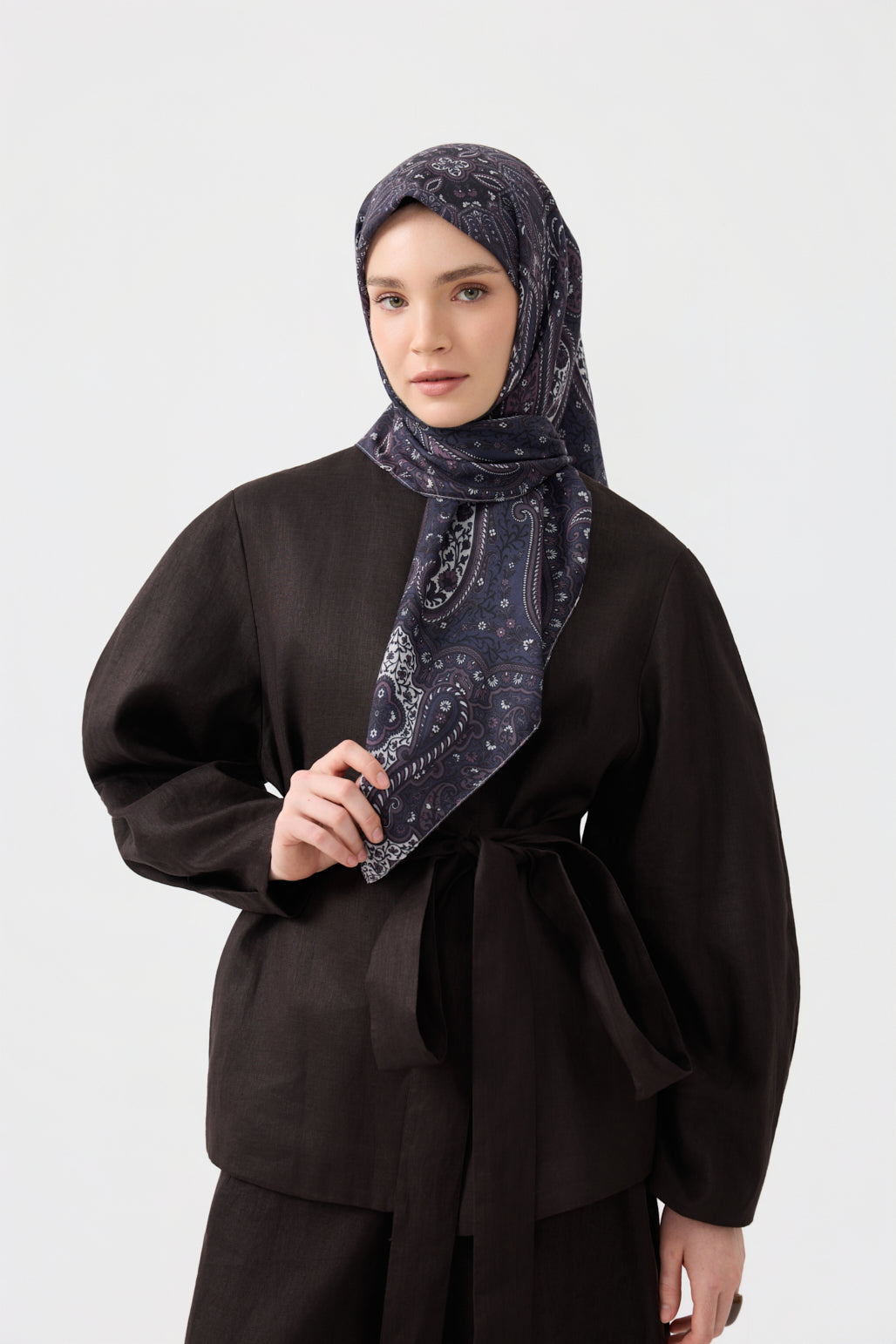 Pamuk Eşarp Bloom Mürdüm