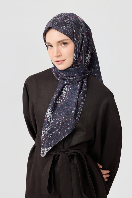 Pamuk Eşarp Bloom Mürdüm