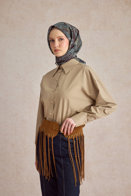 Pamuk Eşarp Garden Bordo