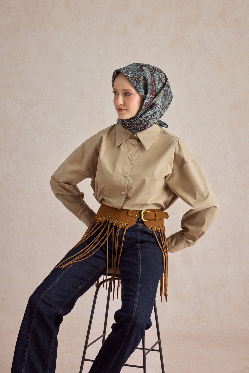 Pamuk Eşarp Garden Bordo