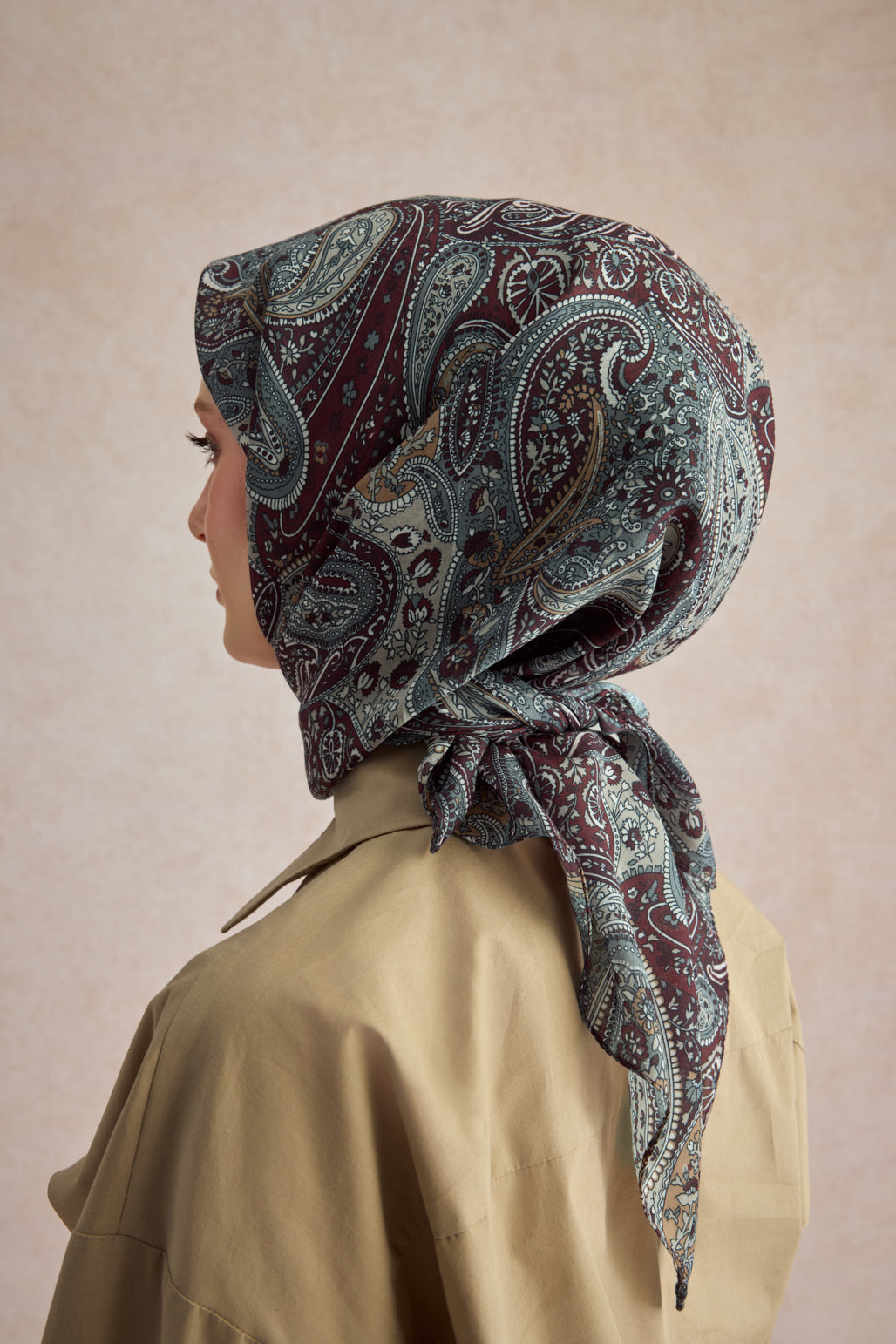 Pamuk Eşarp Garden Bordo