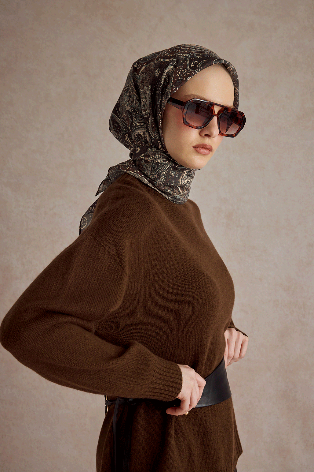 Pamuk Eşarp Garden Kahve