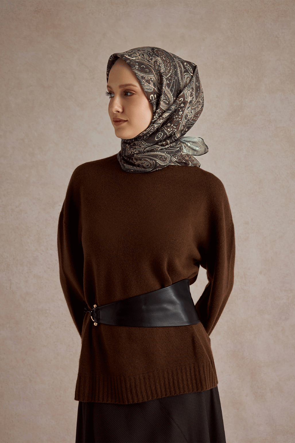 Pamuk Eşarp Garden Kahve