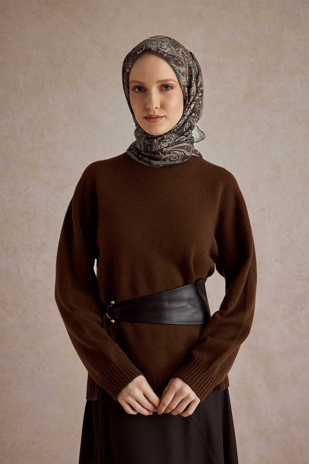 Pamuk Eşarp Garden Kahve