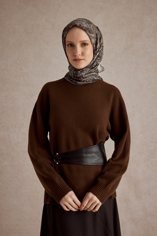 Pamuk Eşarp Garden Kahve