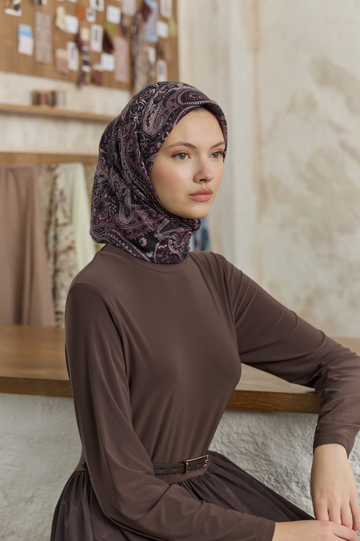 Pamuk Eşarp Garden Mürdüm Eriği