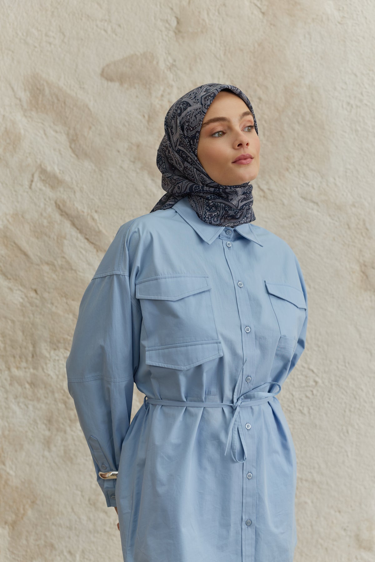 Pamuk Eşarp Magic Lacivert