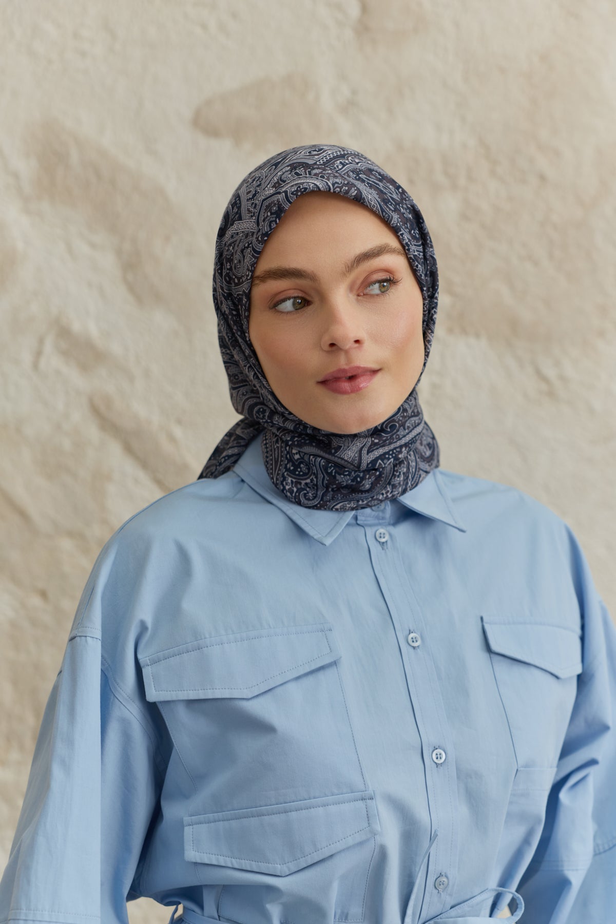 Pamuk Eşarp Magic Lacivert