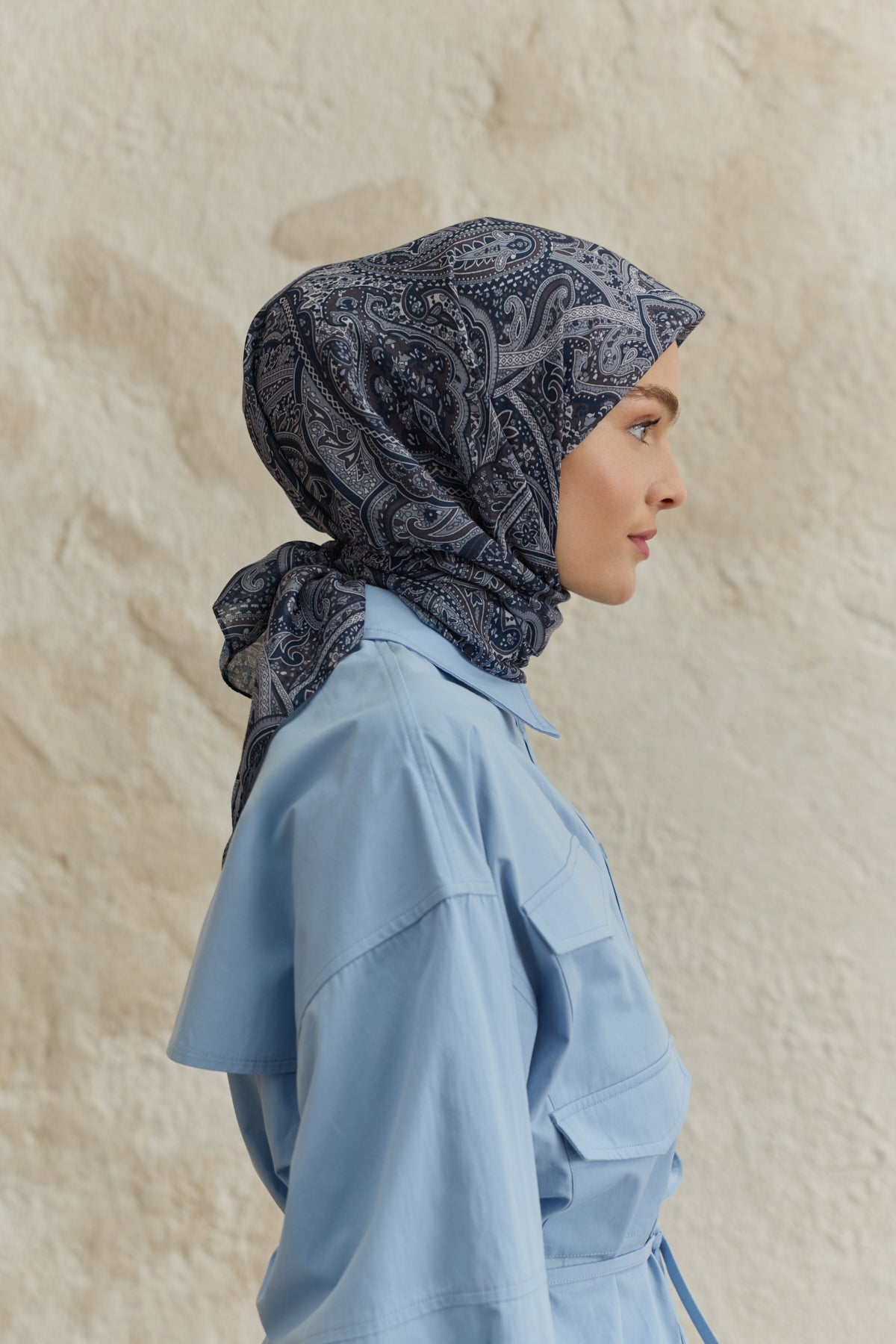 Pamuk Eşarp Magic Lacivert