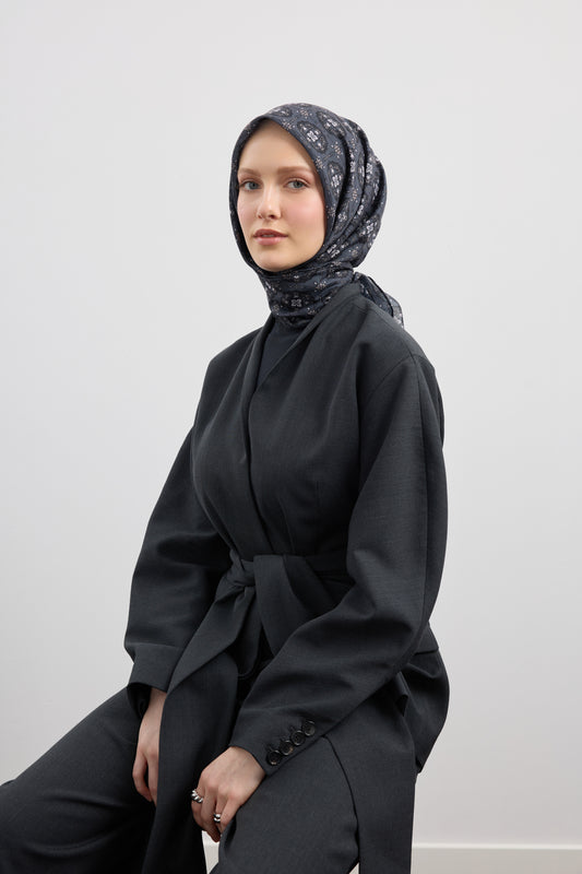 Pamuk Eşarp Medallion Füme