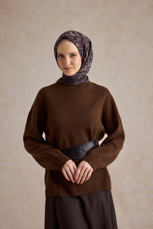 Pamuk Eşarp Tale Çikolata Kahve