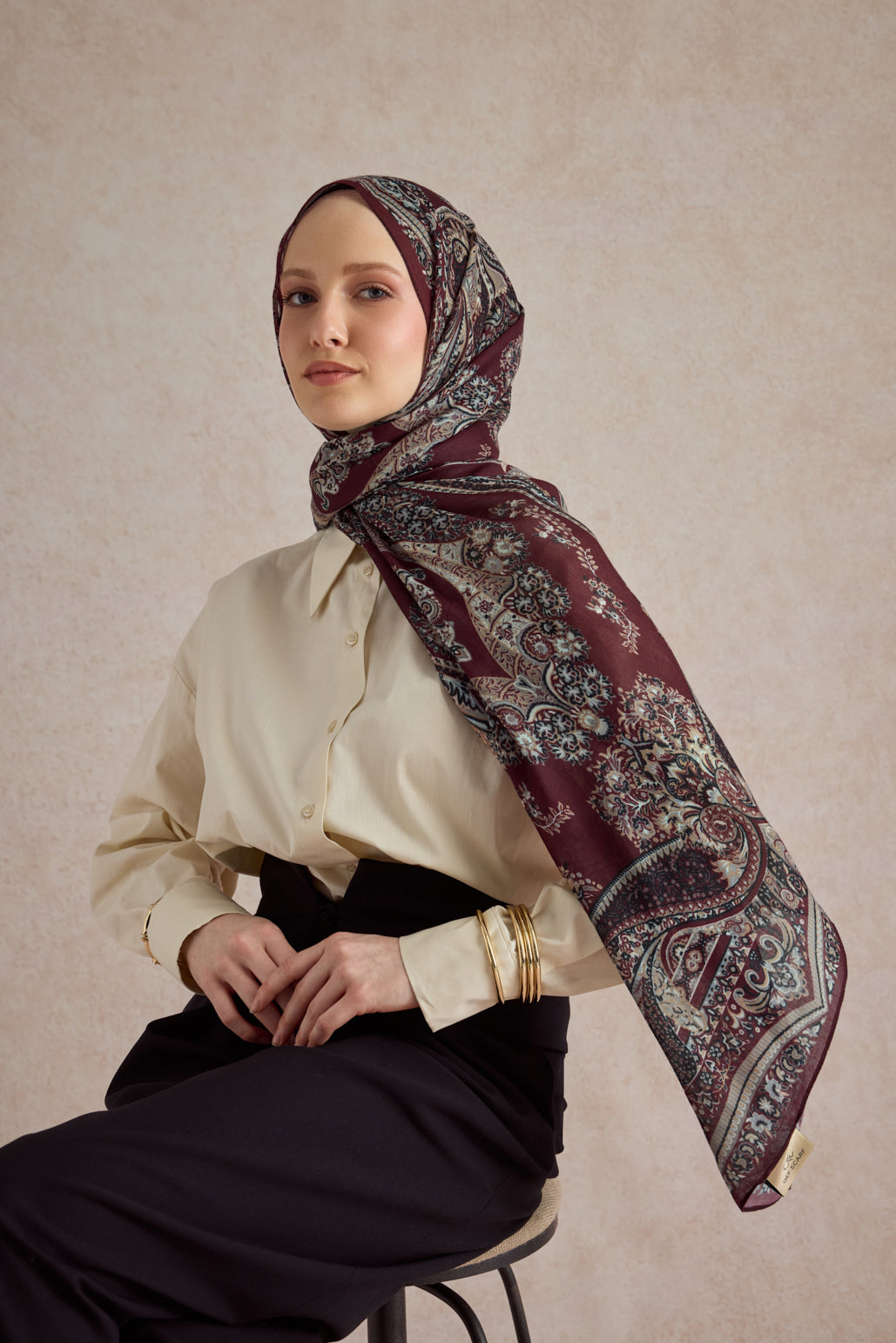 Pamuk Şal Flow Bordo