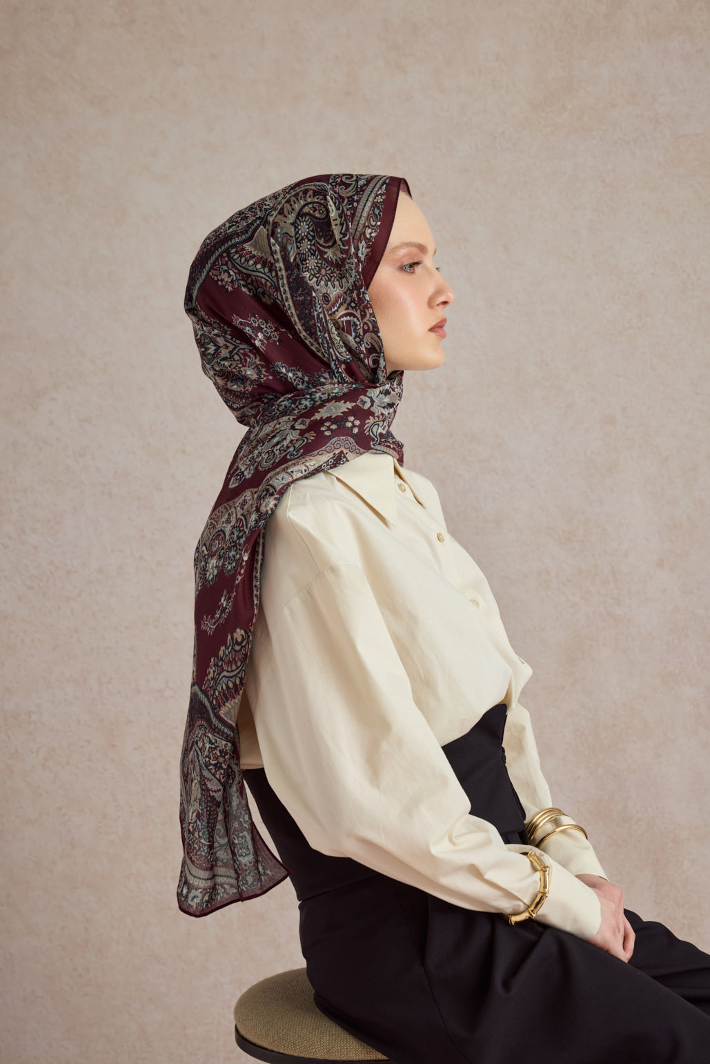 Pamuk Şal Flow Bordo