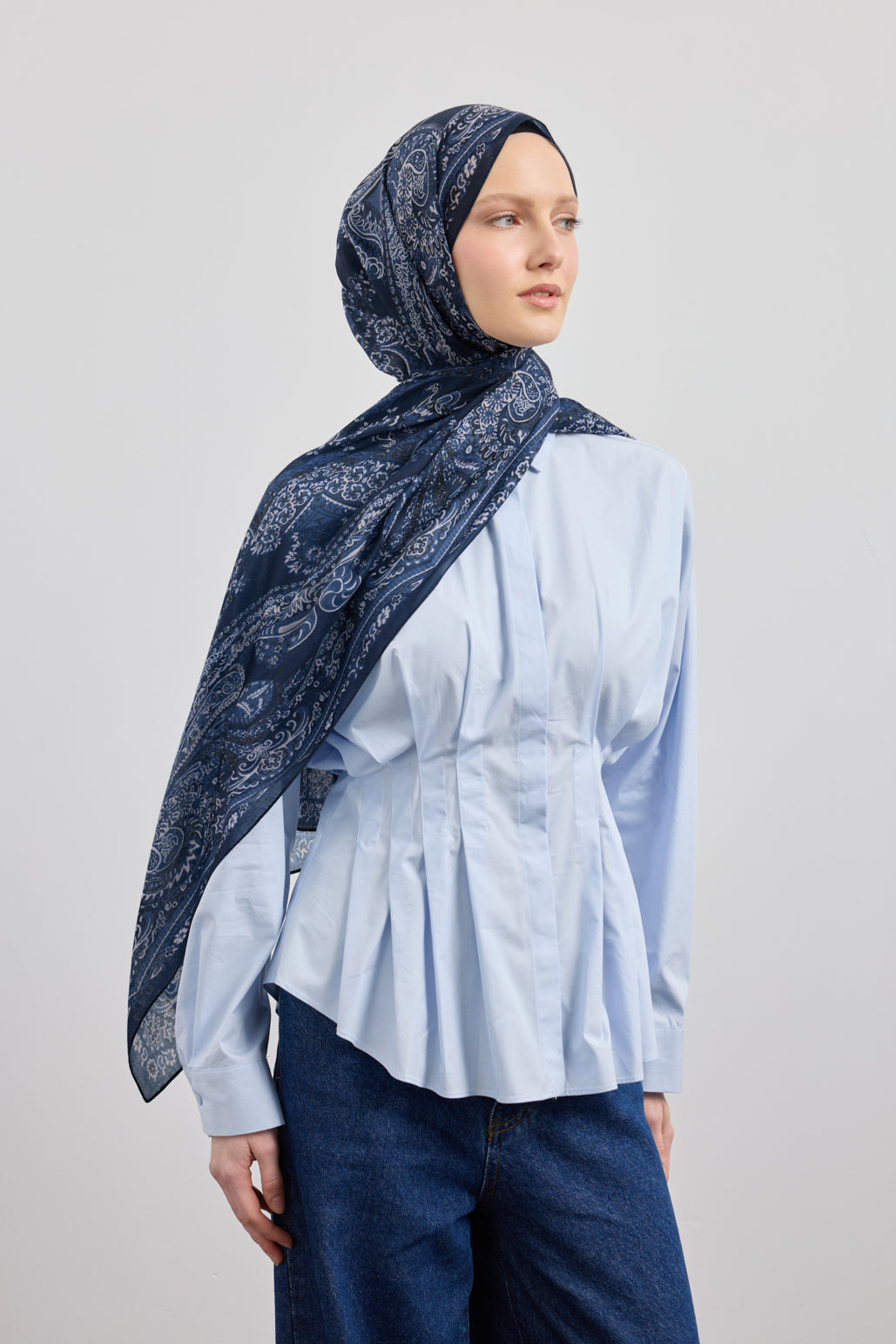 Pamuk Şal Flow İndigo