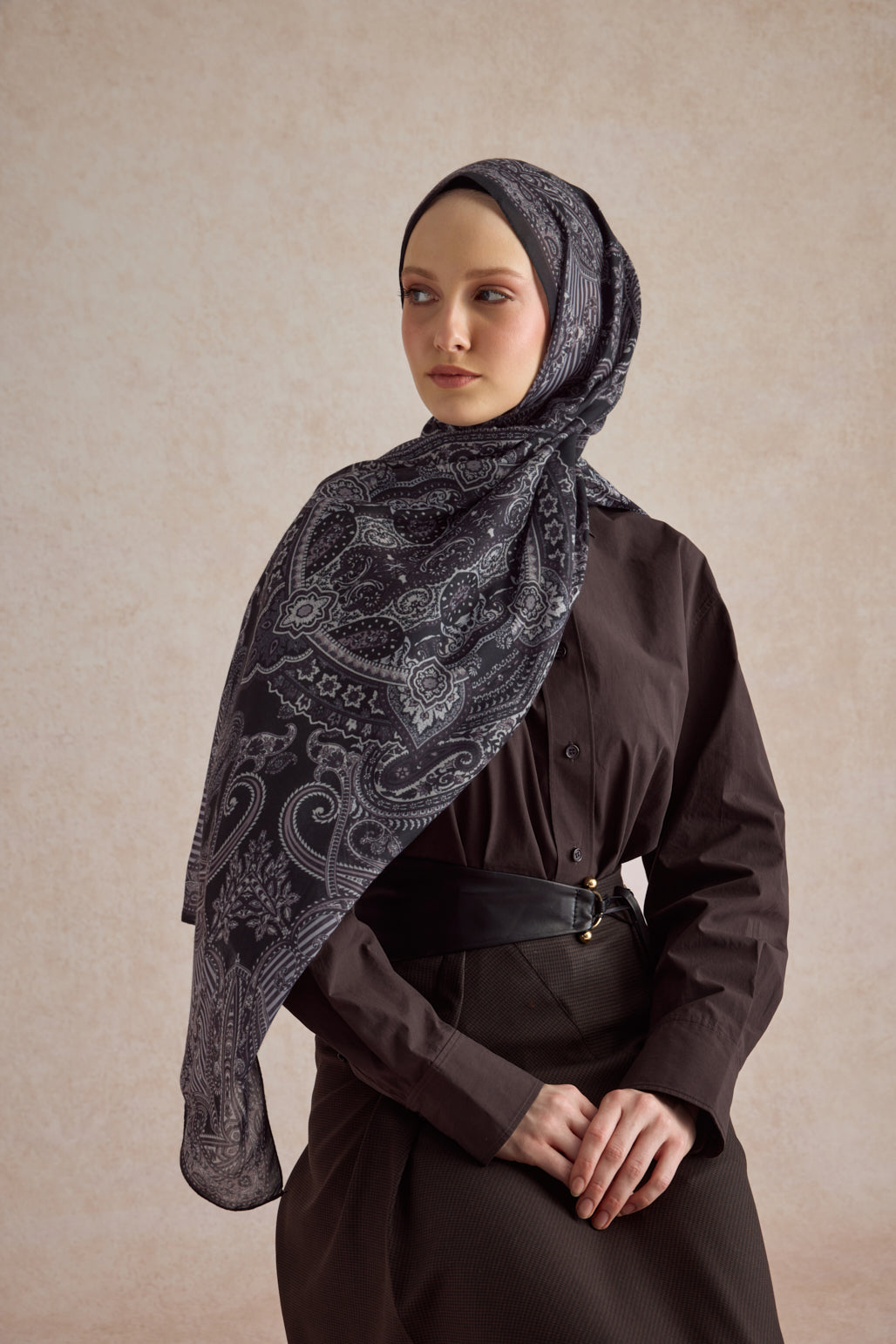 Pamuk Şal Shadow Koyu Mor