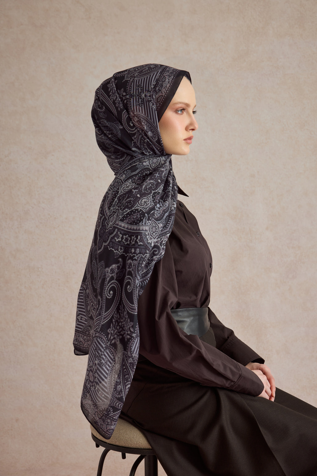 Pamuk Şal Shadow Koyu Mor