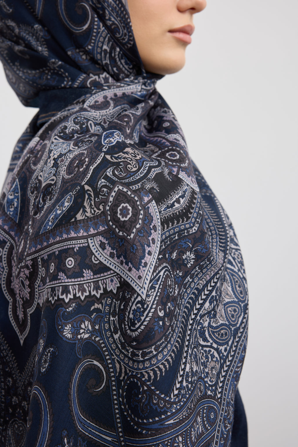 Pamuk Şal Shadow Lacivert