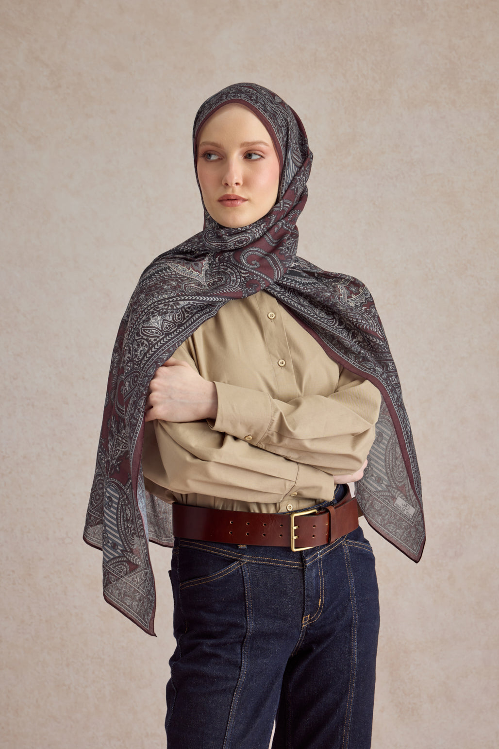 Pamuk Şal Shadow Mürdüm