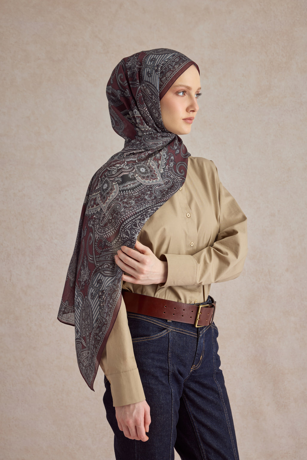 Pamuk Şal Shadow Mürdüm