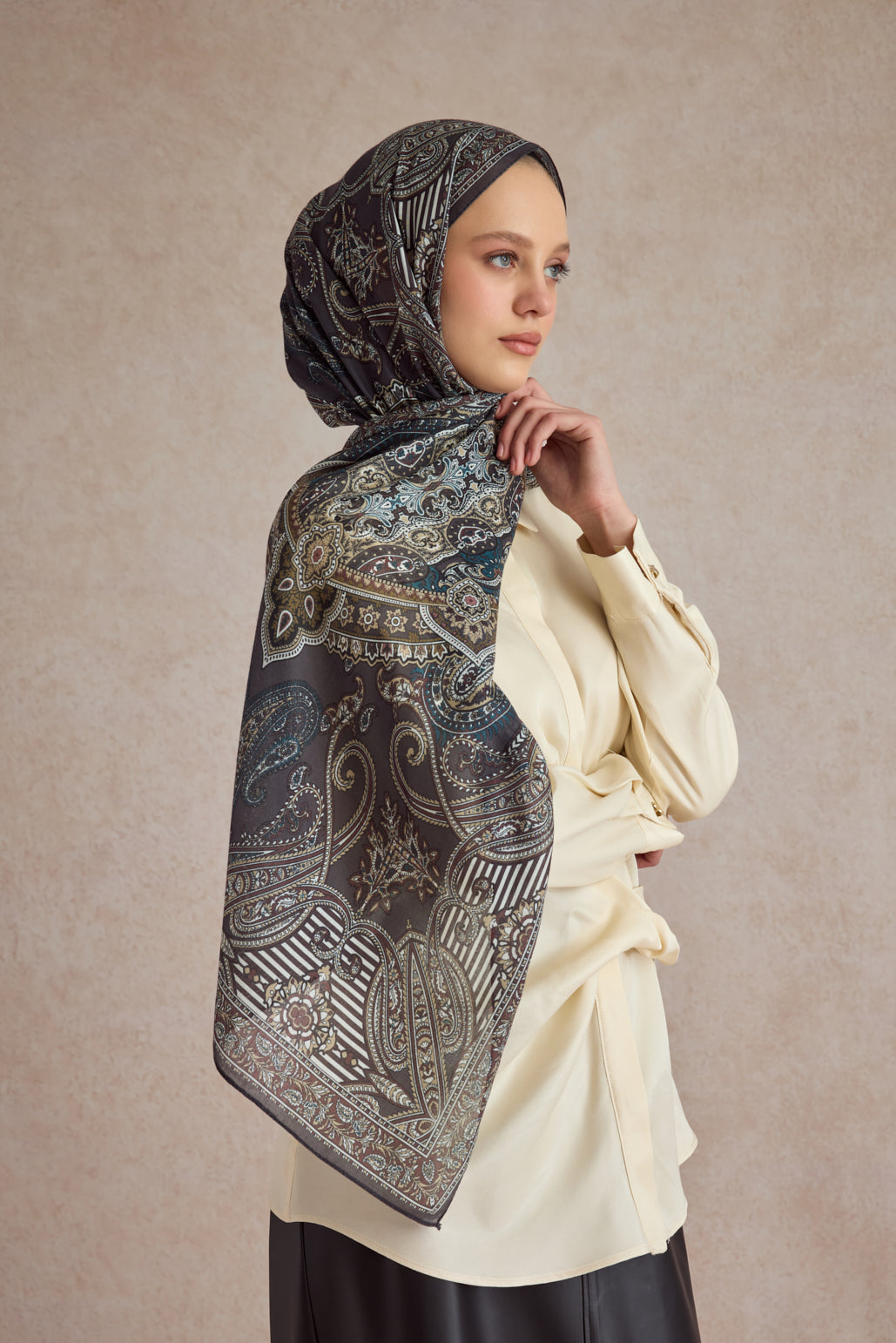 Pamuk Şal Shadow Olive