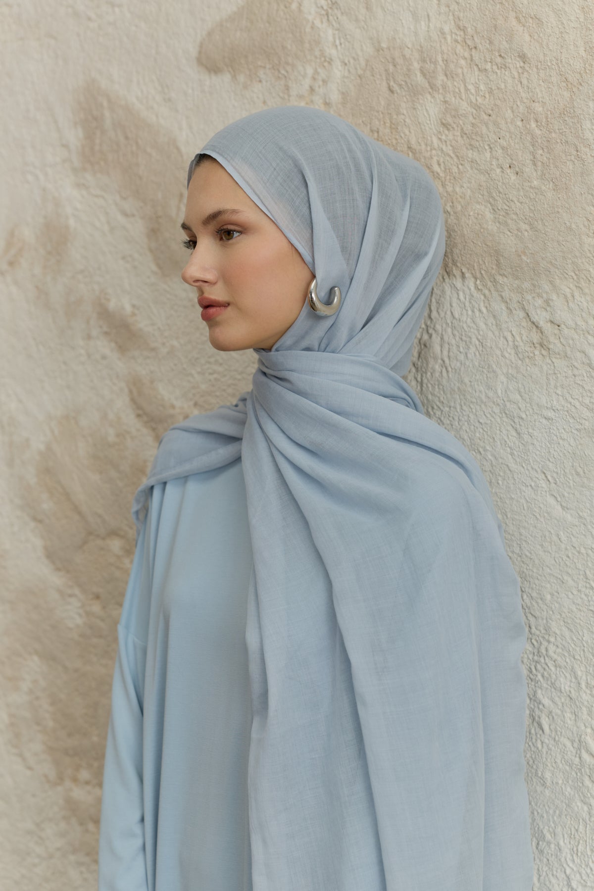 Soft Line Pamuk Şal Açık Mavi