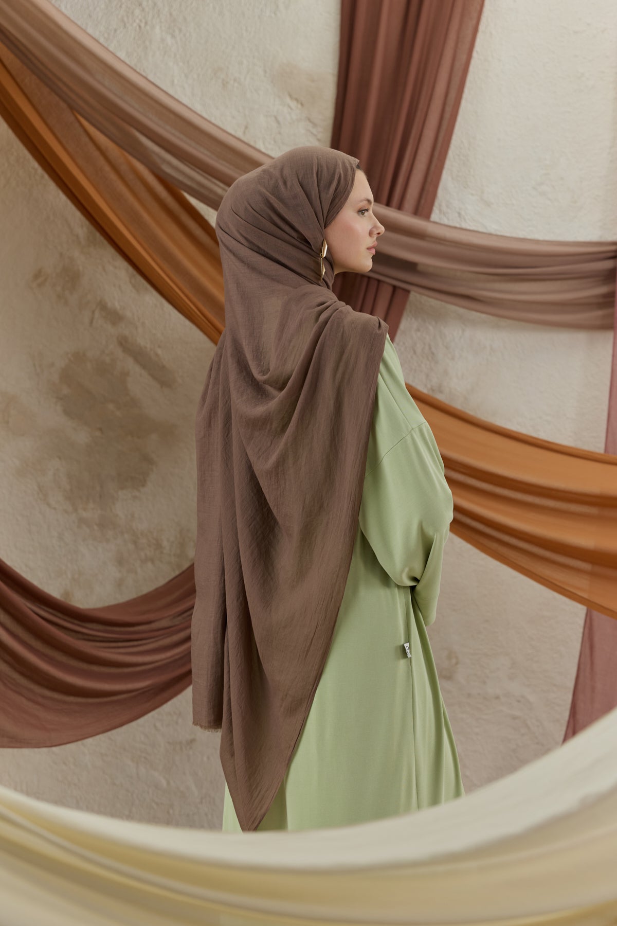 Soft Line Pamuk Şal Ağaç Kabuğu