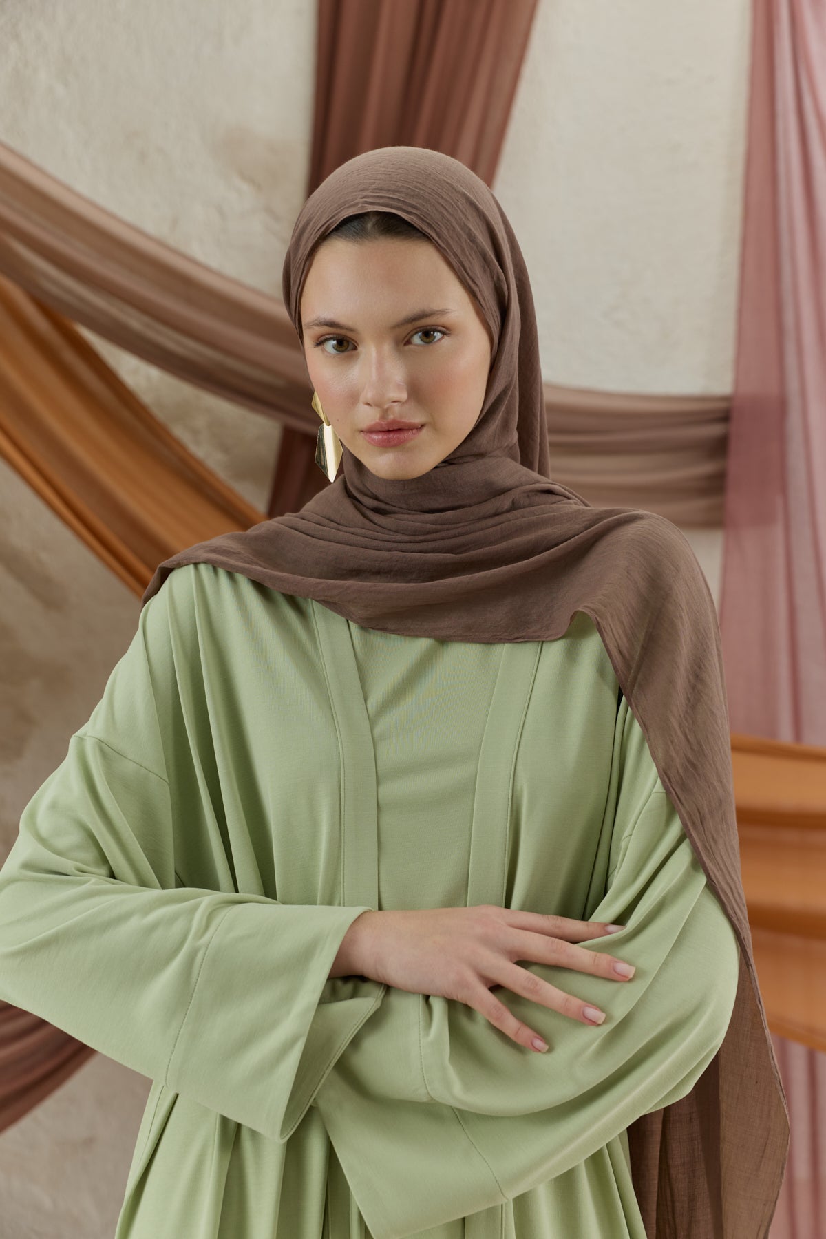 Soft Line Pamuk Şal Ağaç Kabuğu
