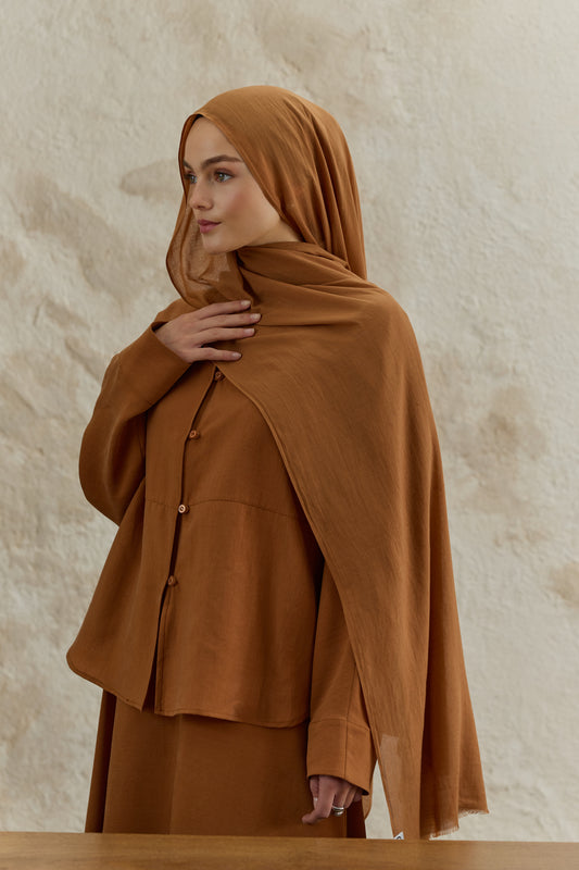 Soft Line Pamuk Şal Badem