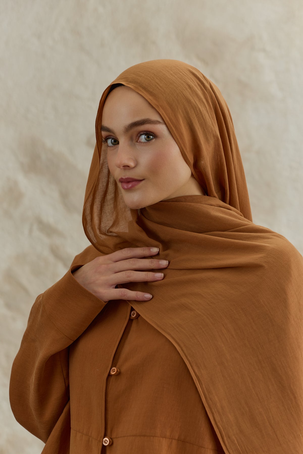 Soft Line Pamuk Şal Badem