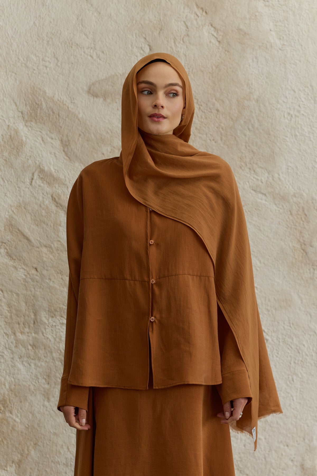 Soft Line Pamuk Şal Badem