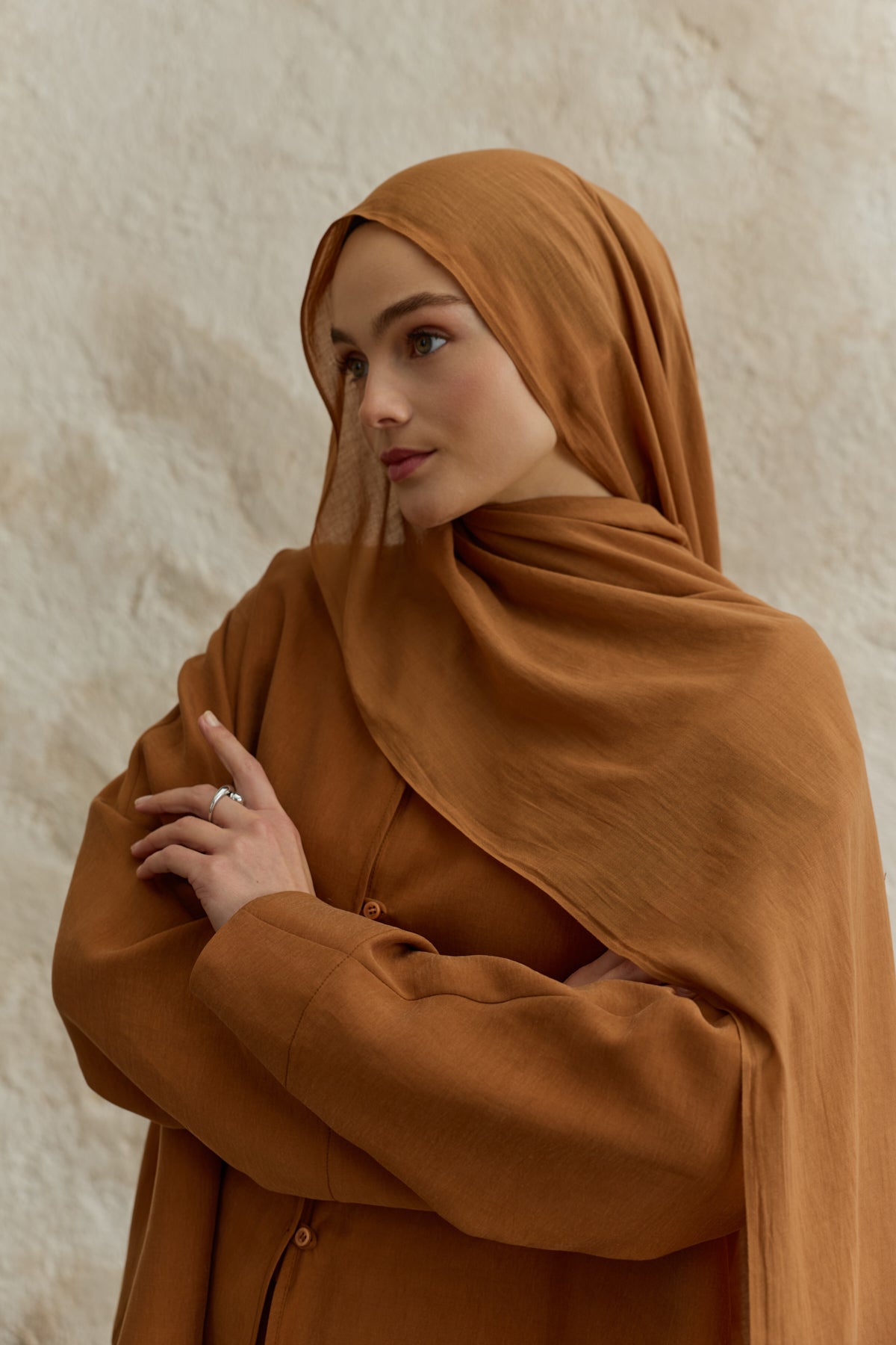 Soft Line Pamuk Şal Badem