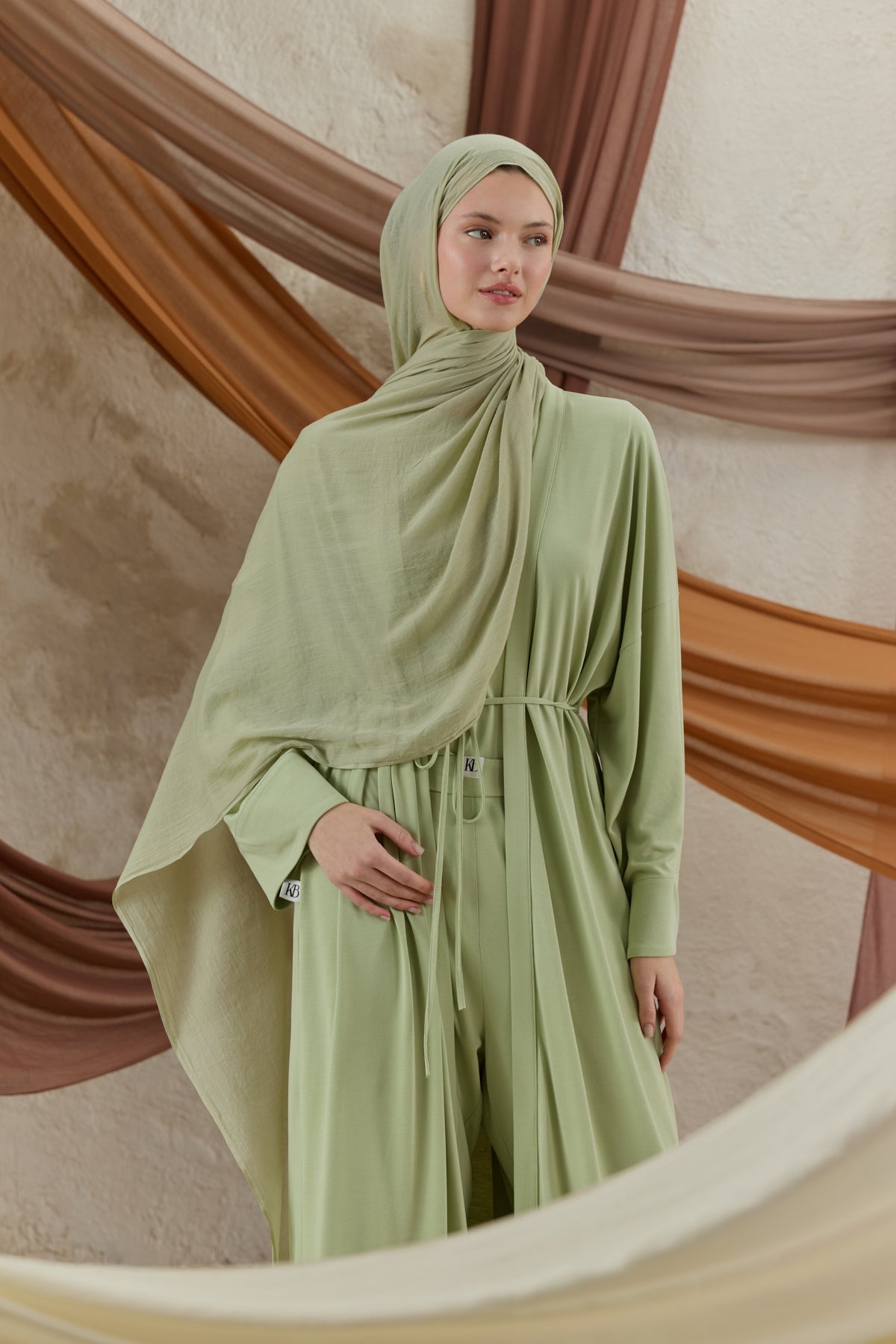 Soft Line Pamuk Şal Çağla Yeşili