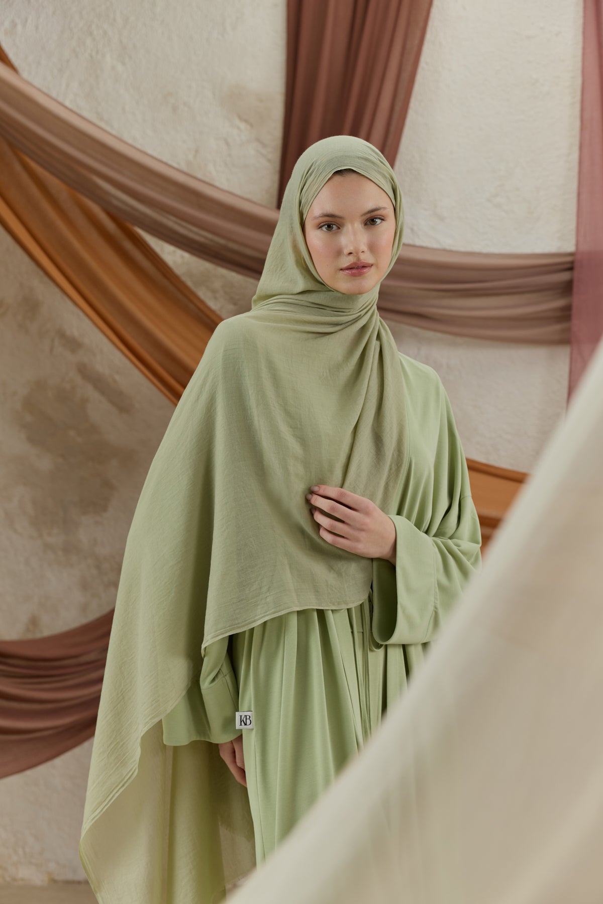 Soft Line Pamuk Şal Çağla Yeşili