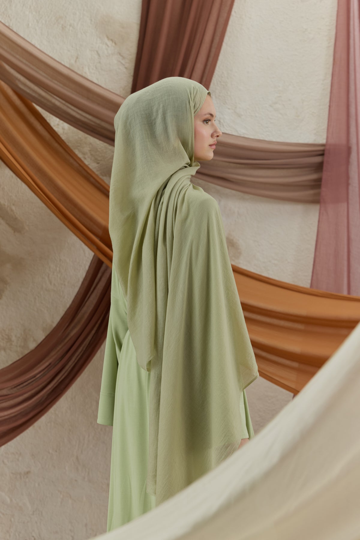Soft Line Pamuk Şal Çağla Yeşili