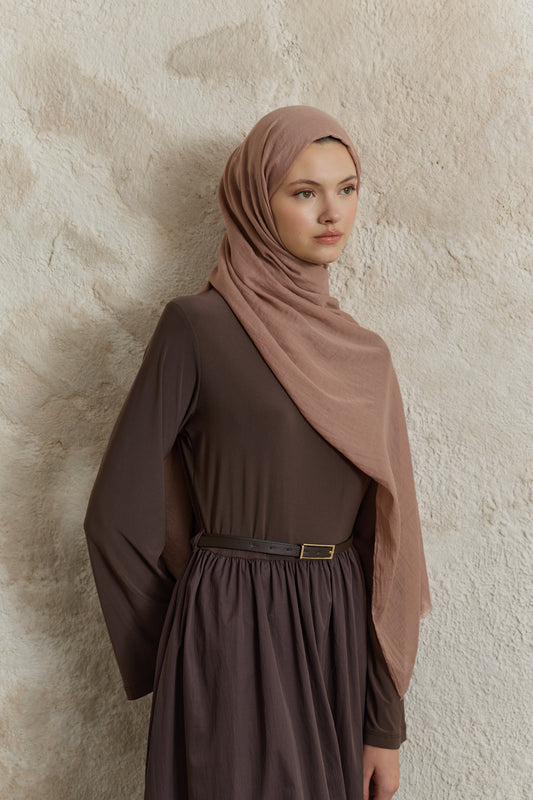 Soft Line Pamuk Şal Gül Kurusu