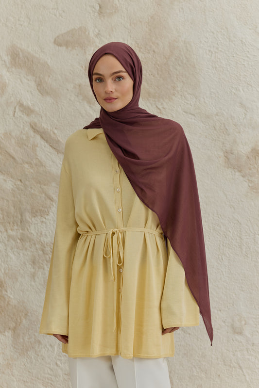 Soft Line Pamuk Şal Mürdüm