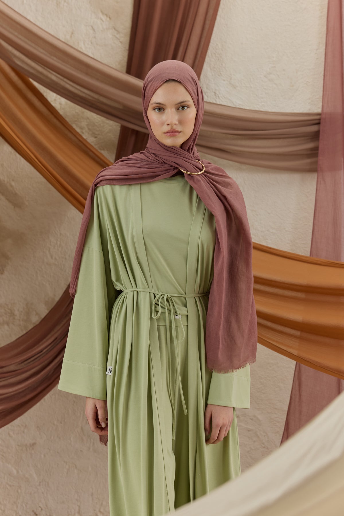 Soft Line Pamuk Şal Mürdüm Eriği