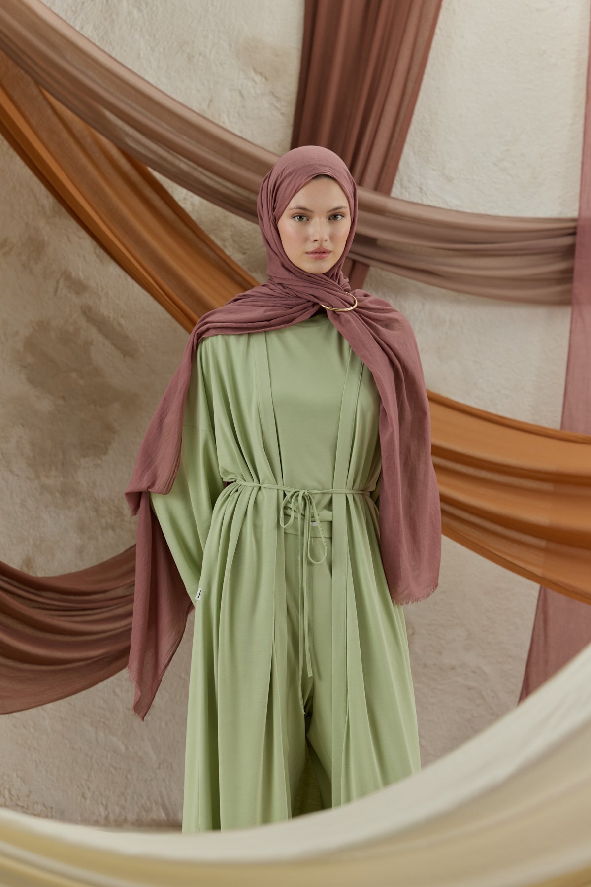 Soft Line Pamuk Şal Mürdüm Eriği
