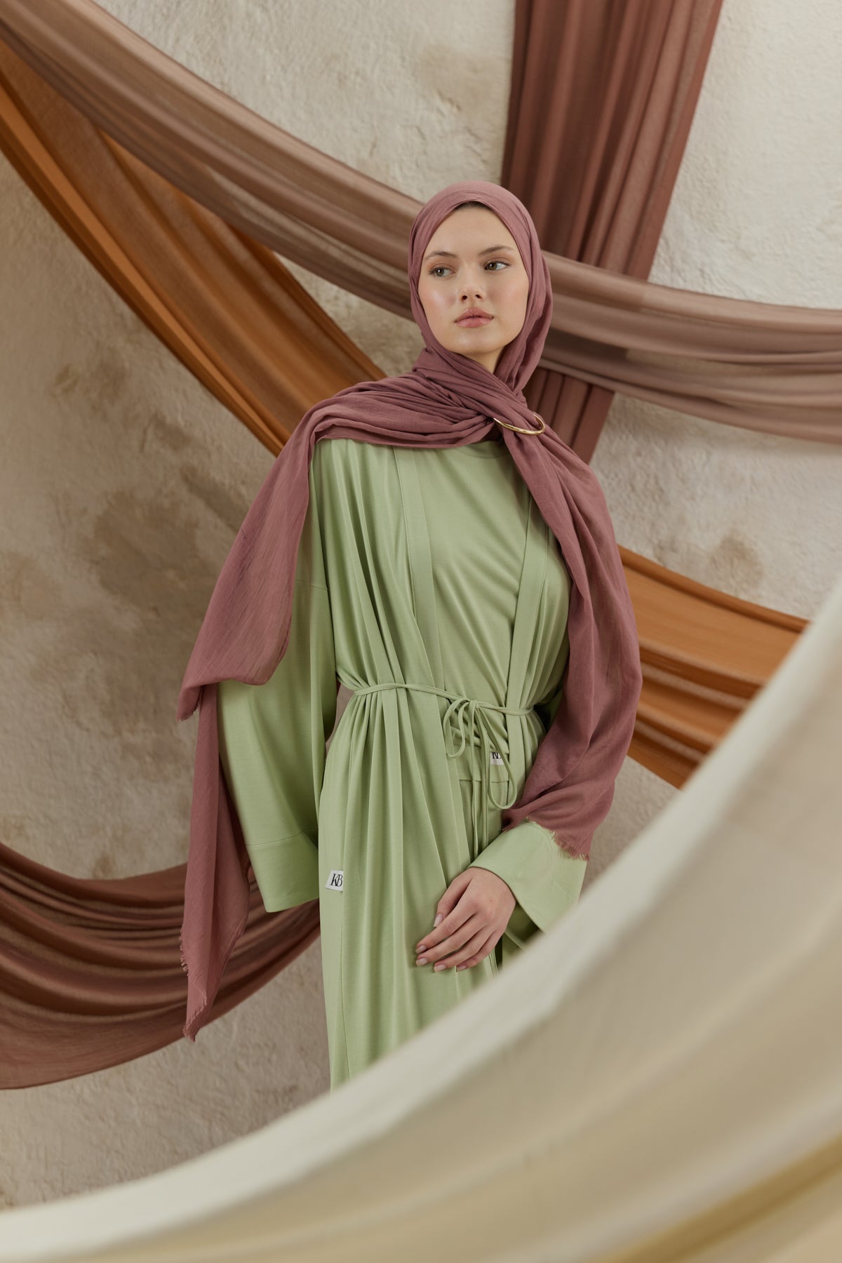 Soft Line Pamuk Şal Mürdüm Eriği