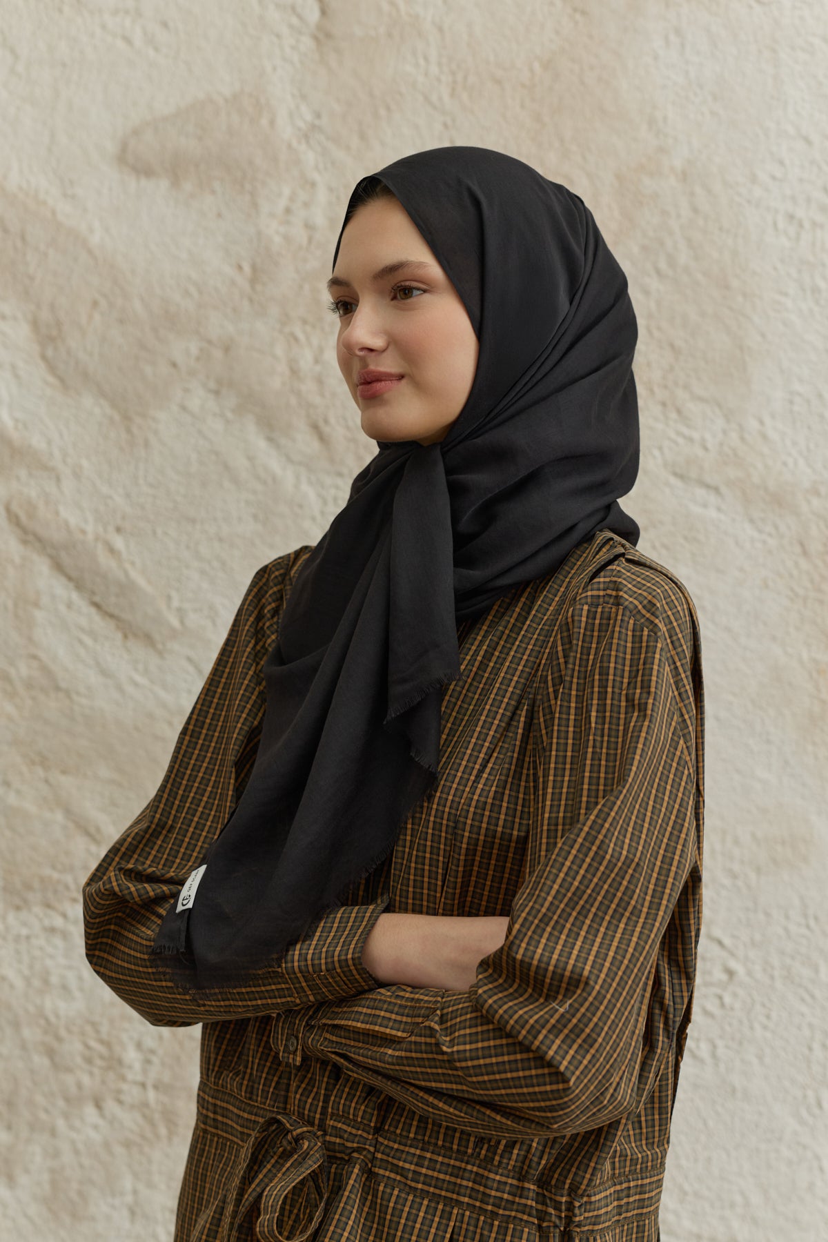 Soft Line Pamuk Şal Siyah
