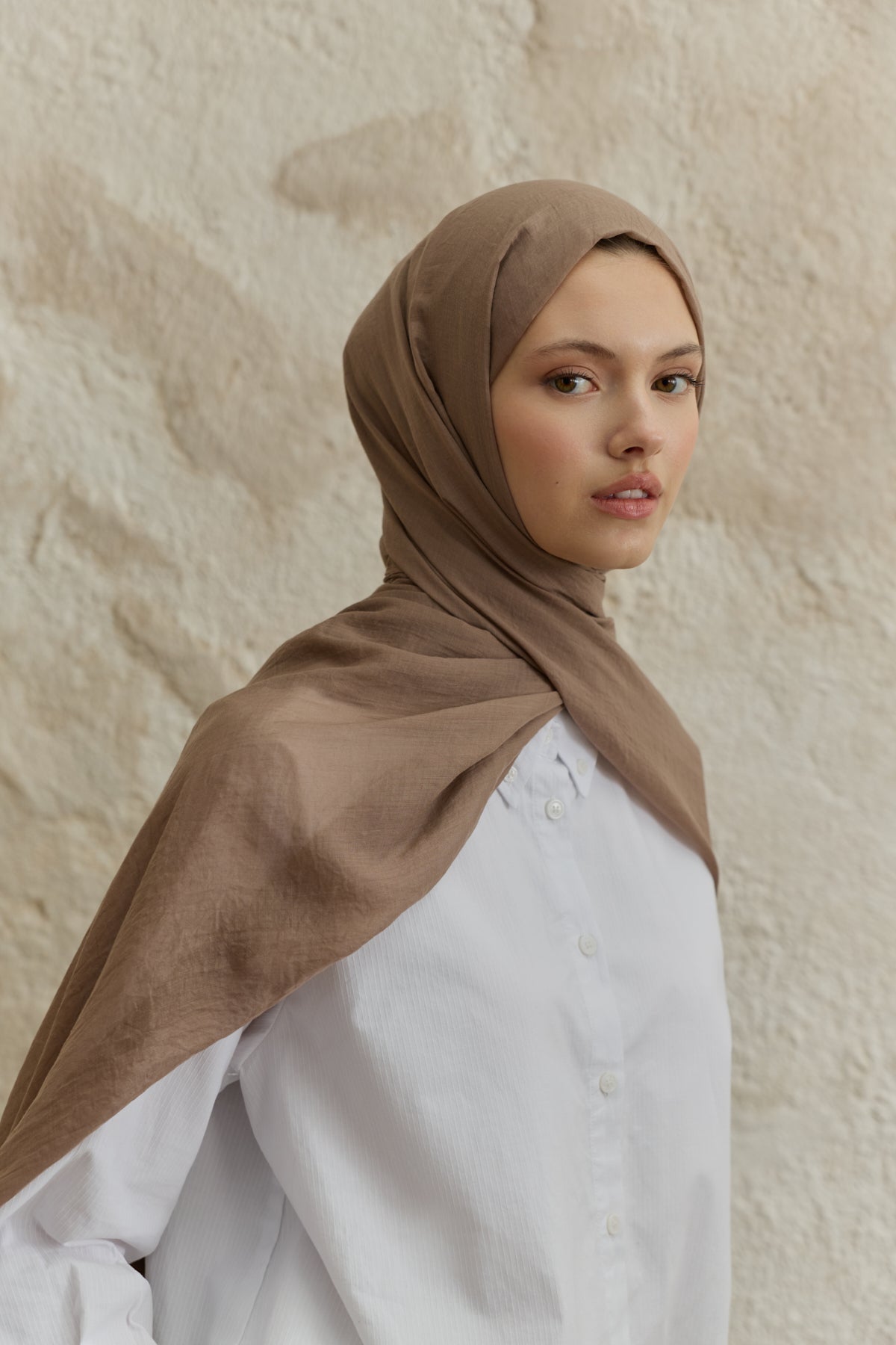 Soft Line Pamuk Şal Sütlü Kahve
