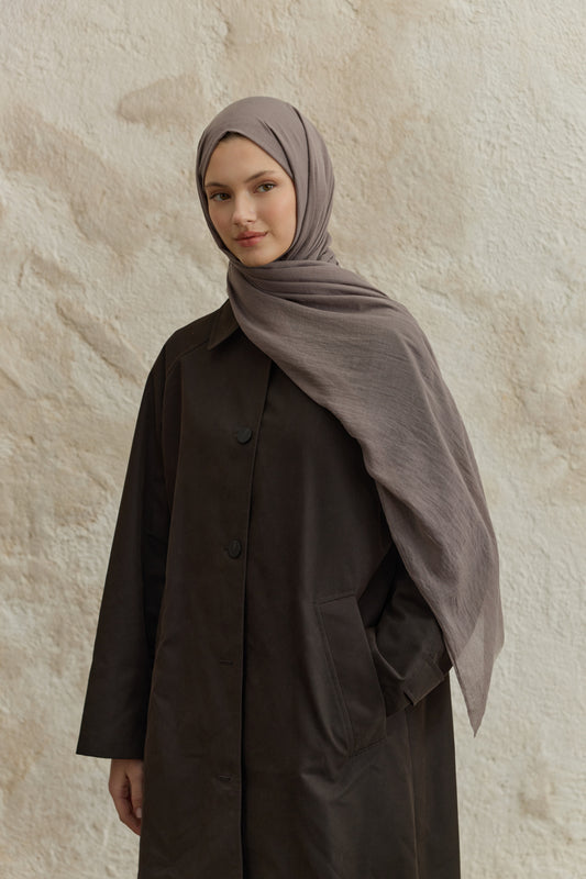 Soft Line Pamuk Şal Tozlu Kahve