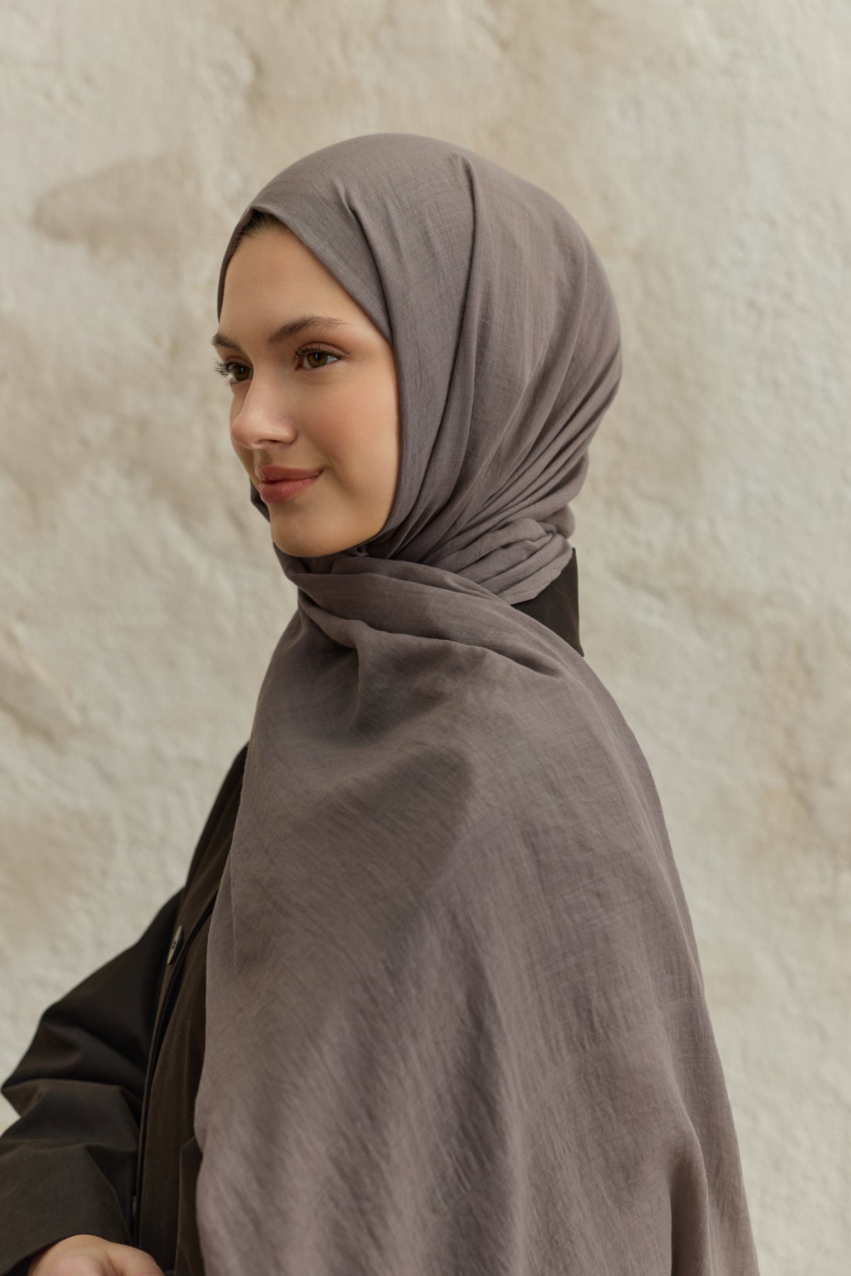 Soft Line Pamuk Şal Tozlu Kahve