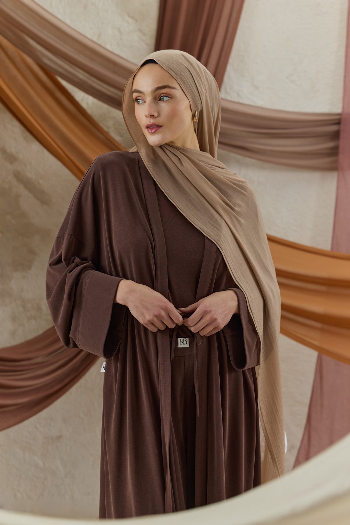 Soft Line Pamuk Şal Vizon